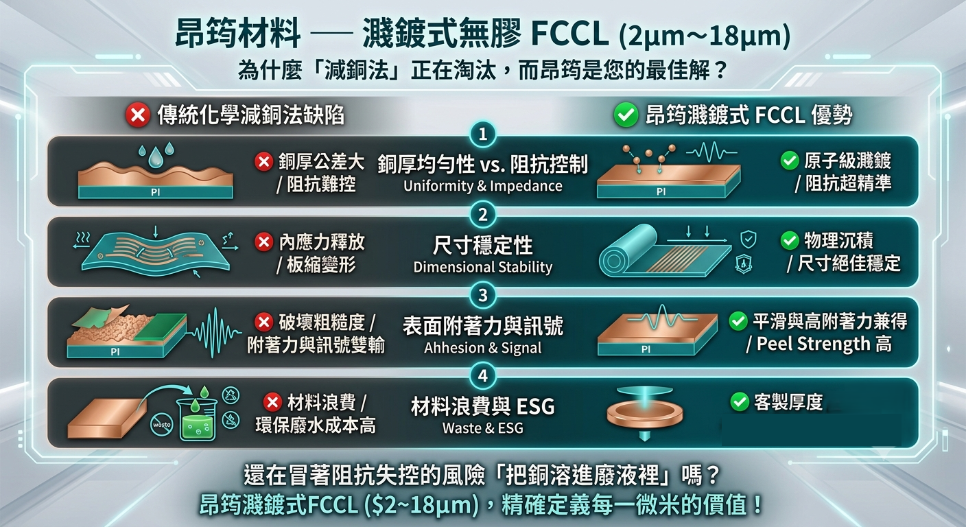 【精準客製，告別減銅】── 為什麼「減銅法」正在淘汰，而昂筠FCCL是您的最佳解？